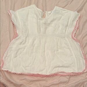 White and Pink Kids Top